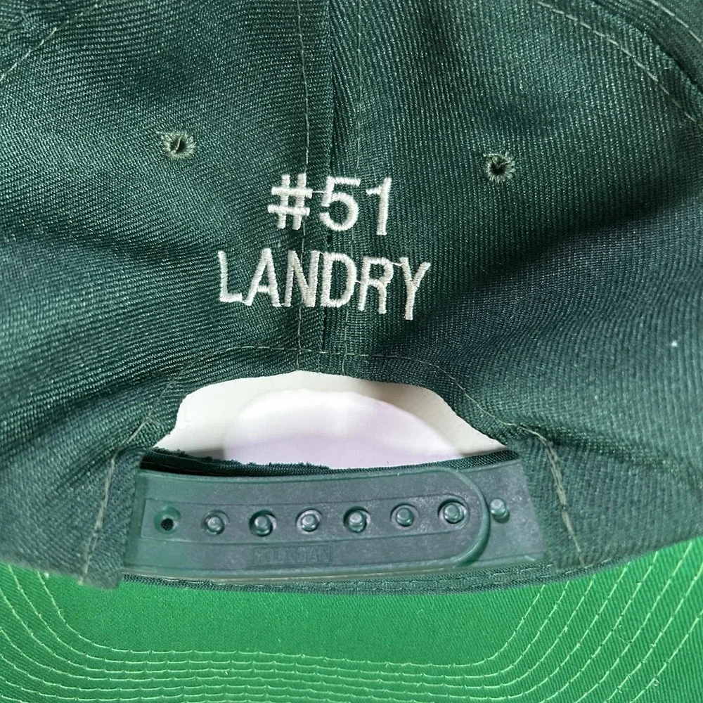 VTG Ponchatoula Green Wave Script Snapback Hat Green Youngan Wool Cap